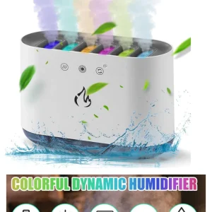 Air Purifier, Ultrasonic Cool Mist Humidifier, 7-Color LED Lights Aroma diffuser