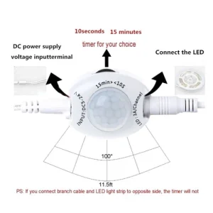 DC 12V 24V 3A Automatic Infrared PIR Motion Sensor Switch For LED strip light